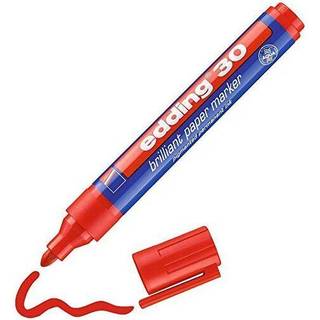 Edding 30-2 rød brilliant papir marker, rund spids 1,5-3mm 4-30002 (10stk.)
