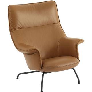 Muuto Doze Lænestol Læder Polstret Cognac/Anthracite Sort