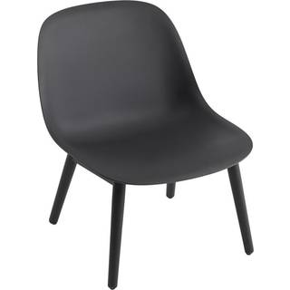 Muuto Fiber Lænestol med Træ Base Sort