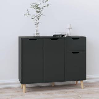 skænk 90x30x72 cm konstrueret træ sort højglans