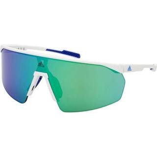 Adidas Sport Kvinde SP0075 PRFM SHIELD 21Q Solbriller Plast Hvid Grøn Maske Normal Spejl