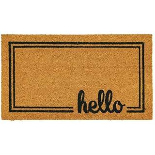 MDESIGN RECTANGULAR COIR OCH RUBBERANDE TILLGÄNGLIGA DOORMAT MED NATURA FIBER FÖR IN INHOOR OR UTROME UNDER - Dekorativt skript Hello Design - Na