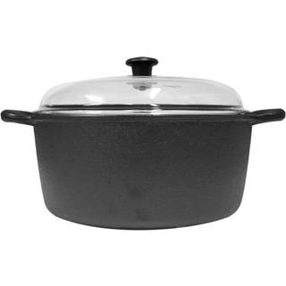 Støbejernsgryde med glaslåg 7 liter