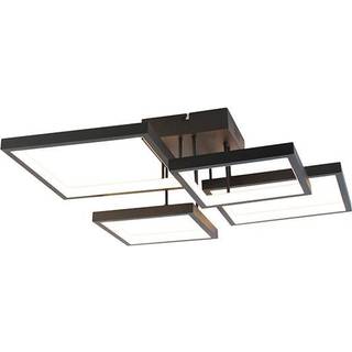 Loftslampe sort inkl. LED 3-trins dæmpbar 4-lys - Lejo