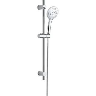 Danbad brusestangssæt med slange og 3-jet håndbruser, 120 mm, krom look