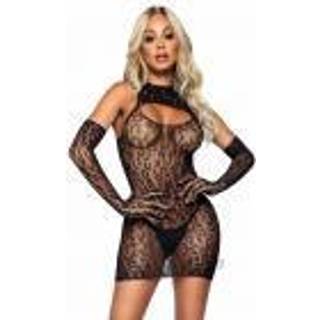 2 pc leopard netto n?glehul kjole