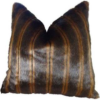 Plutus Brands Plutus Fancy Mink Håndlavet kastpude 20 """" X 20 """" Lys/mørkebrun