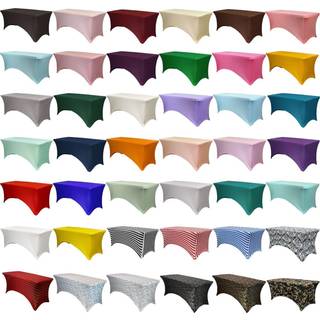Din stol d?kker rektangul?r spandex -bord d?kker 6ft monteret duge -bryllupsbegivenhed Patio Table Decorations Elastic Fabric Stretch Table d?kke