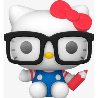 Pop! Vinyl Hello Kitty med briller - Nørdet skolekat med blyant, Premium Vinyl, 7,6 cm