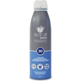 Aloe Up Sport Kontinuerlig spray solcreme SPF 30 - Broad Spectrum UVA/UVB solcreme Protector til ansigt og krop - med Aloe Vera gel - Hurtig abso