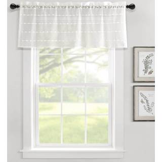 Lush Decor Farmhouse Textured Sheer Windows Curtain Valance 52 """" W X18 """" L White