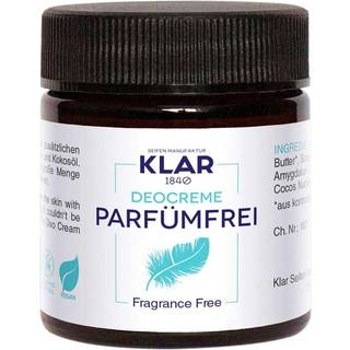 Klar Seifen Deodorant Creme, Parfumefri, 30 ml.