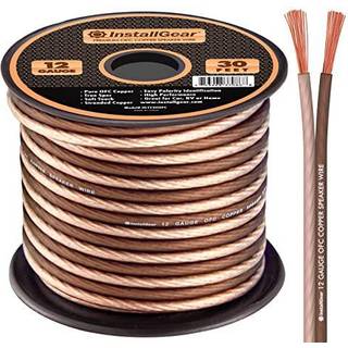 InstallGear 12 AWG højttalerkabel, 30 fod, brun - 99,9% OFC iltfrit kobber, True Spec, Soft-Touch-kappe