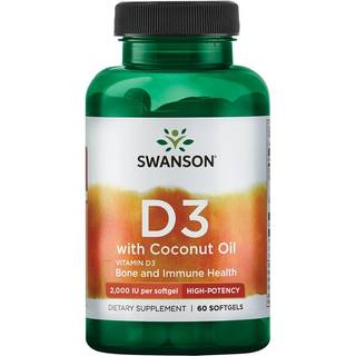 D-3-vitamin med kokosolie, 2000 IU - 60 softgels