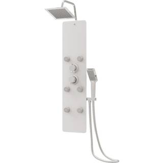 brusepanel 25x47,5x130 cm glas hvid