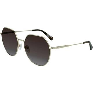 LONGCHAMP Unisex LO154S 727 Solbriller Metal Guld Brun Rund Skygge