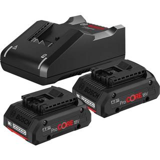 BOSCH Professional 2 X PROCORE18V 4.0AH + GAL 18V-40 PROFESSIONAL (1600A01BA3)