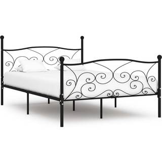 sengestel med lamelbund 160 x 200 cm metal sort