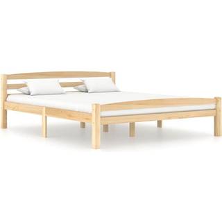 sengestel 160x200 cm massivt fyrretræ hvid