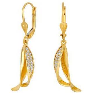 Siersbøl 8kt. guldørehænger med cubic zirkonia