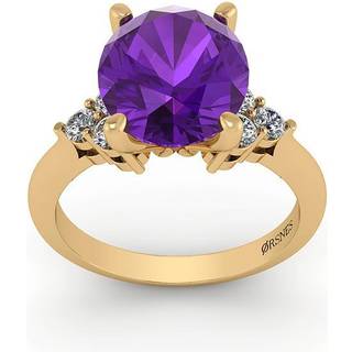 Henrik Ørsnes Design 14 Karat Guld Ring med Ametyst og Brillanter 0,30 Carat W/SI