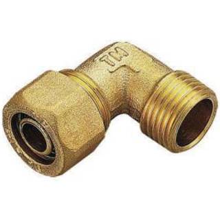 Pex vinkel kompression med nippel 15 mm x 1/2 tomme