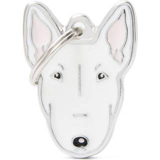 Halssmykke Med Racemotiv - Bull Terrier - Hvid