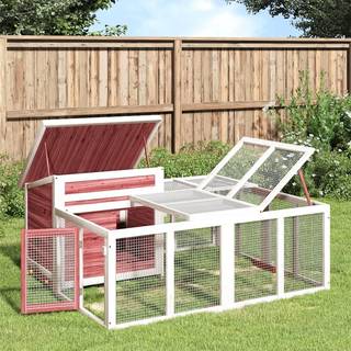 kaninbur 144x123x67,5 cm massivt fyrretræ mokkafarvet