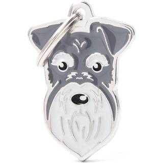 Halssmykke Med Racemotiv - Schnauzer - Grå