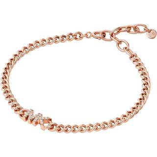 MK Precious Metal-Plated Sterling Silver Logo Curb Link Bracelet - Rose Gold - Michael Kors - ONE SIZE