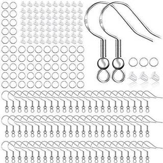 925 Sterling s?lv?rringe kroge 150 stk/75 par ?re ledninger fiskekroge 500stk hypoallergenisk ?reringe, der fremstiller kit med hoppringe og klar
