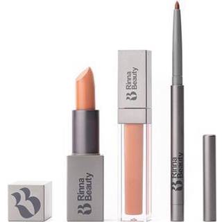 Rinna Beauty Icon Lip Kit - Ingen undskyldninger: Læbeliner, Læbestift og Læbsgloss i Nude Coral (Vegansk, Langtidsholdbar)