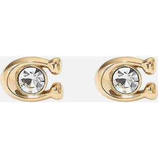 Coach Gold C Crystal Starter Stud Earrings - Gold