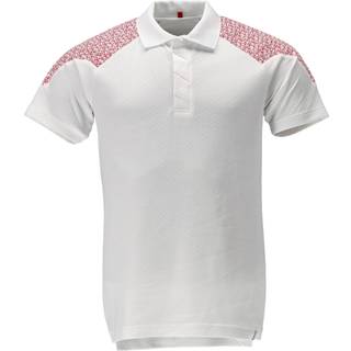 Mascot Food & Care Poloshirt i hvid/signalrød - Str. 3XL