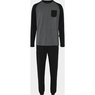 Pyjamas | bambus | sort/grå m. lomme
