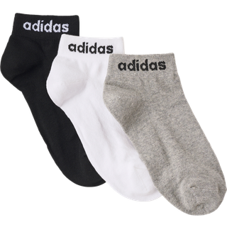 Think Linear Ankle sokker, 3 par - Medium Grey Heather / White / Black - 40-42