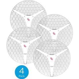 MikroTik LHG XL 5 ac (4-Pack) Dual chain Long Range 27dBi 5GHz CPE/Point-to-Point Integrated Antenna with AC support and Gigabit Ethernet
