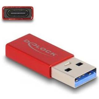 Delock USB-A han til USB-C hun adapter, aktiv, 10 Gbps - rød
