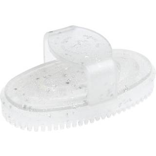Cheval Roi gummi strigle til kæphest - White Glitter
