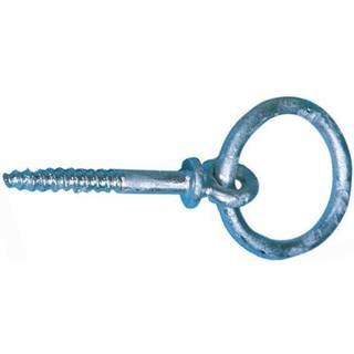 Bådring / brobeslag, Ø8 mm x 60 mm, galvaniseret stål, trægevind
