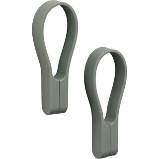 Zone Denmark Loop magnet Håndklædestrop 2 stk. - Olive green - 1,8x1x9cm