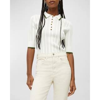 Veronica Beard Knit polo top - white - L