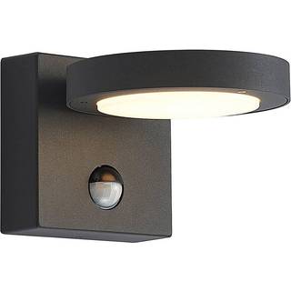 Lucande udendørs LED-væglampe Belna, metal, sensor, IP54