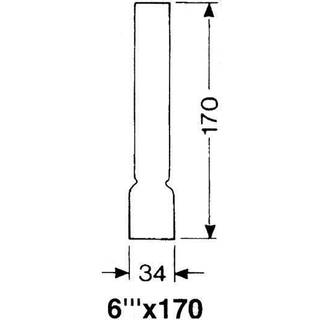 Glas til petroleumslampe / olielampe DHR, 170 mm, passer til 6" brænder
