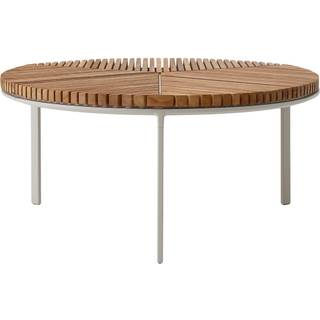 Vipp 716 Open-Air Udendørs Sofabord Ø90 cm Lyse Grå/Teak