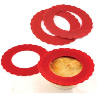 Norpro Silicone Mini Pie Pan Shields S?t p? 4 6 tommer r?d