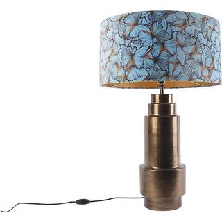 Bordlampe bronze med sommerfugl i fløjl 50 cm - Bruut