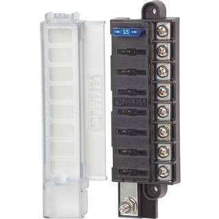 Sikringsholder Blue Sea Systems ST Blade Compact Fuse Block, til 12 fladstiftsikringer, M4 + M5, 32 V DC, 100 A