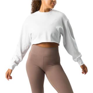 Nimble Cropped Crewneck White