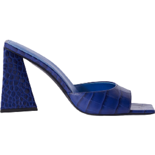 The Attico Mini Devon 85 croc-effect leather mules - blue - EU 36